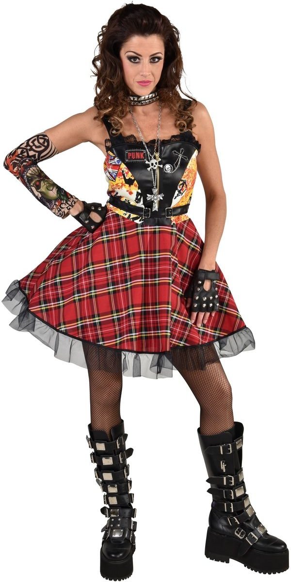 Punk & Rock Kostuum | Joanna Rotten Punk Muziek | Vrouw | Medium | Carnaval kostuum | Verkleedkleding